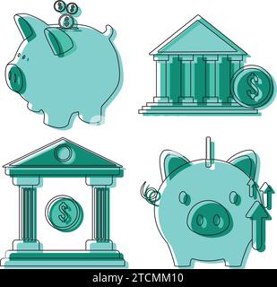 Vektor für Symbole für die Finanzverwaltung Stock Vektor