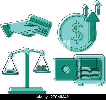 Vektor für Symbole für die Finanzverwaltung Stock Vektor