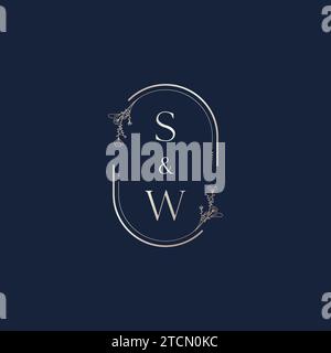 SW Wedding Initial-Logobuchstaben in hochwertigem, professionellem Design, das auf allen Druckmedien gut gedruckt wird Stock Vektor