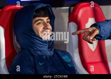 Antwerpen, Belgien. Dezember 2023. ANTWERPEN, BELGIEN - 13. DEZEMBER: Pedri beim Spiel der UEFA Champions League Gruppe H zwischen Royal Antwerp FC und FC Barcelona im Stadion Bosuil am 13. Dezember 2023 in Antwerpen, Belgien. (Foto von Joris Verwijst/Orange Pictures) Credit: Orange Pics BV/Alamy Live News Stockfoto