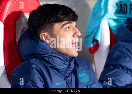 Antwerpen, Belgien. Dezember 2023. ANTWERPEN, BELGIEN - 13. DEZEMBER: Pedri beim Spiel der UEFA Champions League Gruppe H zwischen Royal Antwerp FC und FC Barcelona im Stadion Bosuil am 13. Dezember 2023 in Antwerpen, Belgien. (Foto von Joris Verwijst/Orange Pictures) Credit: Orange Pics BV/Alamy Live News Stockfoto