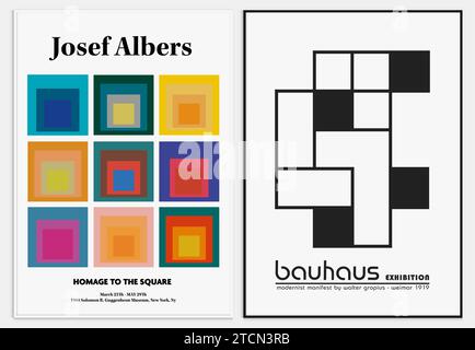 Enthält abstrakte Kunst im bauhaus-Stil, dekorative moderne Kunst, Stock Vektor