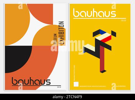 Enthält abstrakte Kunst im bauhaus-Stil, dekorative moderne Kunst, Stock Vektor