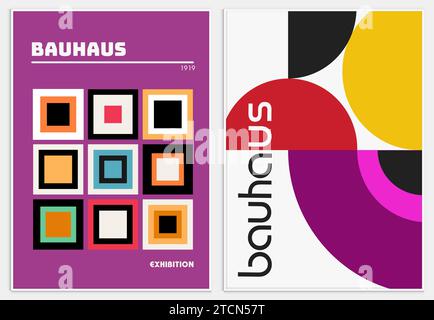 Enthält abstrakte Kunst im bauhaus-Stil, dekorative moderne Kunst, Stock Vektor