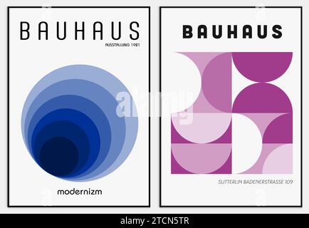 Enthält abstrakte Kunst im bauhaus-Stil, dekorative moderne Kunst, Stock Vektor