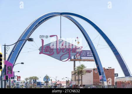 Die neuen Gateway Arches im Zentrum von Las Vegas, Nevada, USA Stockfoto