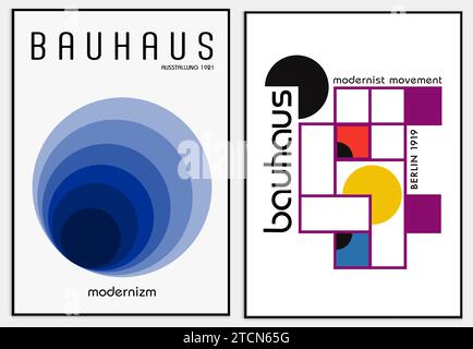 Enthält abstrakte Kunst im bauhaus-Stil, dekorative moderne Kunst, Stock Vektor