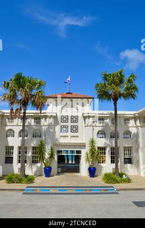 Blick auf den Bader Pavilion am Balmoral Beach in Sydney, Australien Stockfoto