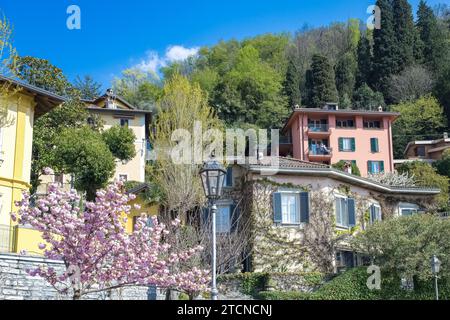 Varenna, Dorf am Comer See, in Italien, typische Häuser im historischen Zentrum Stockfoto