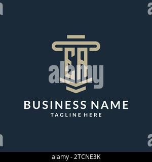 EA Initial Logo Monogramm mit einfachen luxuriösen Säulen Linie Vektor Design Ideen Stock Vektor