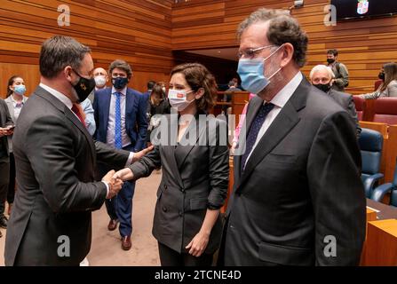 Valladolid, 19.04.2022. Einweihung von Alfonso Fernández Mañueco als Präsident der Junta de Castilla y León. Foto: Heras. Quelle: Album / Archivo ABC / Francisco Javier de Las Heras Stockfoto