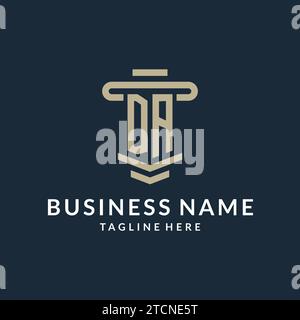 DAS Initial-Logo-Monogramm mit einfachen luxuriösen Säulen-Linien-Vektor-Design-Ideen Stock Vektor