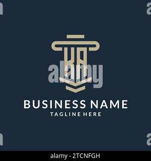 KA Initial Logo Monogramm mit einfachen Luxus Säule Linie Vektor Design Ideen Stock Vektor