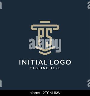 PS Initial-Logo-Monogramm mit einfachen luxuriösen Vektor-Design-Ideen Stock Vektor