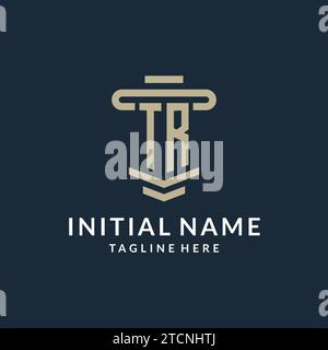 TR Initial Logo Monogramm mit einfachen luxuriösen Säulen Linie Vektor Design Ideen Stock Vektor
