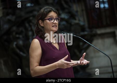 Valencia, 20.08.2015. Mónica Oltra, Vizepräsident der Generalitat Valenciana. Foto: Mikel Ponce ARCHDC. Quelle: Album / Archivo ABC / Mikel Ponce Stockfoto