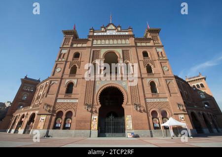 Madrid, 01/31/2013. Fassade der Stierkampfarena Las Ventas. Foto: Ángel de Antonio. Archdc. Quelle: Album / Archivo ABC / Ángel de Antonio Stockfoto