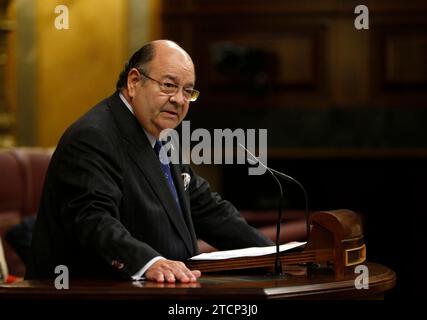 Madrid, 21. Februar 2013. Debatte über die Lage der Nation im Abgeordnetenkongress. Im Bild: Alvarez Sostres. Foto: Ignacio Gil ..... Archdc Ignacio Gil. Quelle: Album / Archivo ABC / Ignacio Gil Stockfoto