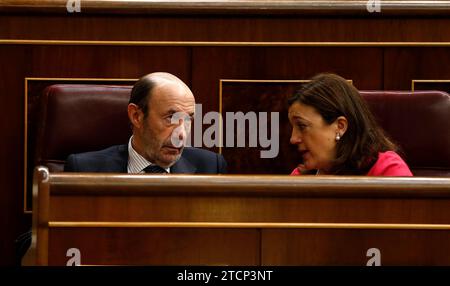 Madrid, 21. Februar 2013. Debatte über die Lage der Nation im Abgeordnetenkongress. Im Bild: Alfredo Perez Rubalcaba. Foto: Ignacio Gil ..... Archdc Ignacio Gil. Quelle: Album / Archivo ABC / Ignacio Gil Stockfoto