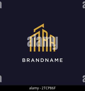 Anfangsmonogramm mit Vektorgrafik des Gebäudelogos Stock Vektor