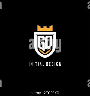 Anfängliches GQ-Logo mit Schild, Esport-Gaming-Logo im Monogramm-Stil Vektorgrafik Stock Vektor