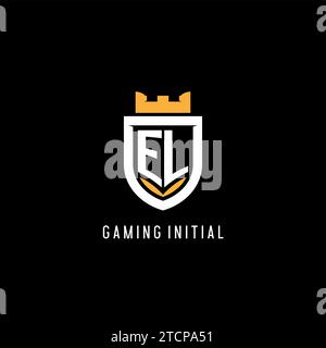 Ursprüngliches EL-Logo mit Schild, Esport-Gaming-Logo im Monogramm-Stil Vektorgrafik Stock Vektor