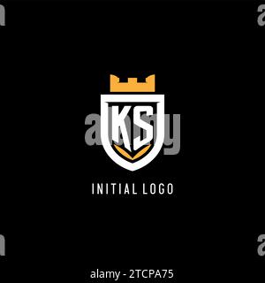 Ursprüngliches KS-Logo mit Schild, Esport-Gaming-Logo im Monogramm-Stil Vektorgrafik Stock Vektor