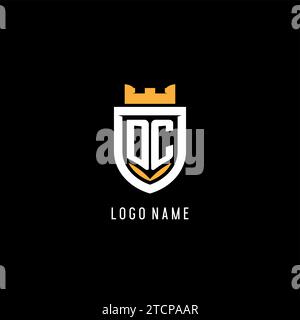 Ursprüngliches DC-Logo mit Schild, Esport-Gaming-Logo im Monogramm-Stil Vektorgrafik Stock Vektor