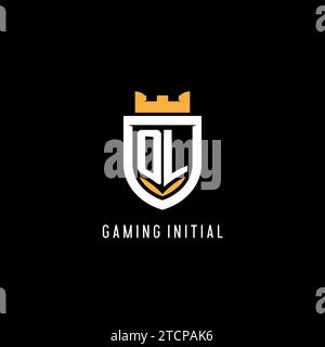 Ursprüngliches OL-Logo mit Schild, Esport Gaming-Logo im Monogramm-Stil Vektorgrafik Stock Vektor