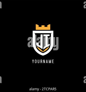 Ursprüngliches JI-Logo mit Schild, Esport-Gaming-Logo im Monogramm-Stil Vektorgrafik Stock Vektor