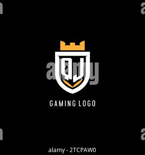 Erstes QJ-Logo mit Schild, Esport-Gaming-Logo im Monogramm-Stil Vektorgrafik Stock Vektor