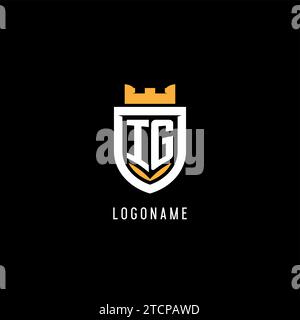 Erstes IG-Logo mit Schild, Esport-Gaming-Logo im Monogramm-Stil Vektorgrafik Stock Vektor