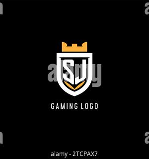 Anfängliches SJ-Logo mit Schild, Esport Gaming-Logo im Monogramm-Stil Vektorgrafik Stock Vektor