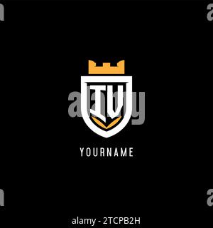 Initial IV Logo mit Schild, Esport Gaming Logo Monogramm Vektorgrafik Stock Vektor