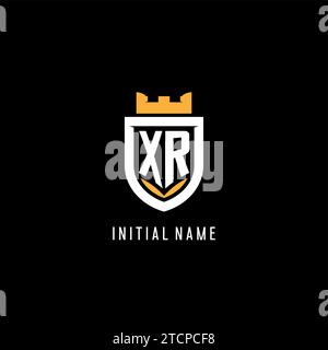 Ursprüngliches XR-Logo mit Schild, Esport-Gaming-Logo im Monogramm-Stil mit Vektorgrafik Stock Vektor