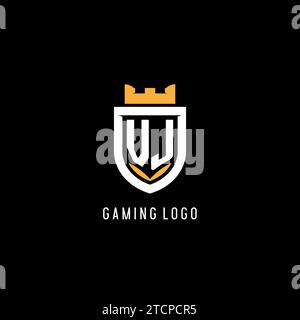 Ursprüngliches VJ-Logo mit Schild, Esport Gaming-Logo im Monogramm-Stil Vektorgrafik Stock Vektor