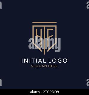 HF Initial-Logo-Monogramm mit schlichtem, luxuriösem Design Stock Vektor