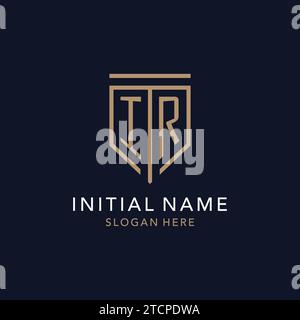 IR-Initial-Logo-Monogramm mit schlichtem, luxuriösem Design Stock Vektor