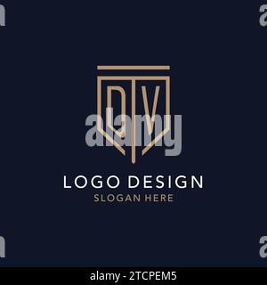 DV-Initial-Logo-Monogramm mit schlichtem, luxuriösem Design Stock Vektor