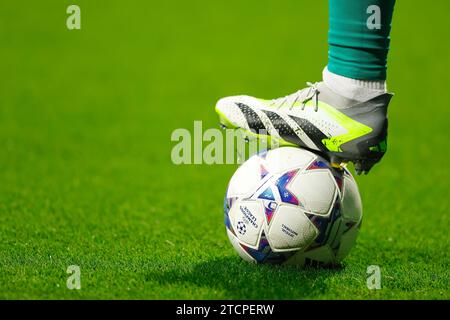 Madrid, Spanien. Dezember 2023. Allgemeine Ansicht des offiziellen Spielballs Fußball/Fußball : Gruppenphase der UEFA Champions League Spieltag 6 Gruppe E Spiel zwischen Club Atletico de Madrid 2-0 SS Lazio im Estadio Metropolitano in Madrid, Spanien . Quelle: Mutsu Kawamori/AFLO/Alamy Live News Stockfoto