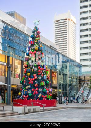 Der Weihnachtsbaum der Stadt Perth in der Stadt Perth in Westaustralien. Stockfoto