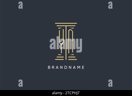 Inspiriertes Monogramm mit säulenförmigem Logo Stock Vektor
