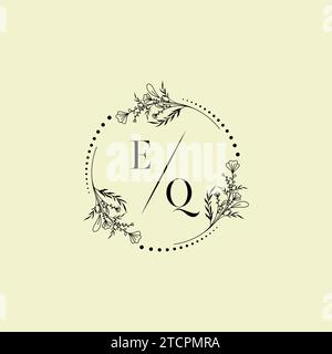 EQ Wedding Initial-Logobuchstaben in hochwertigem, professionellem Design, das auf allen Printmedien gut gedruckt wird Stock Vektor