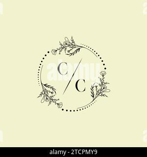CC Wedding Initial-Logobuchstaben in hochwertigem, professionellem Design, das auf allen Printmedien gut gedruckt wird Stock Vektor