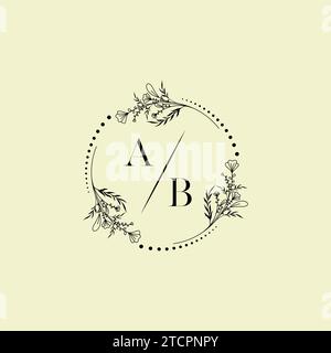 Ab Wedding Initial-Logobuchstaben in hochwertigem, professionellem Design, das auf allen Druckmedien gut gedruckt wird Stock Vektor