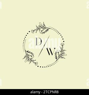 DW Wedding Initial-Logobuchstaben in hochwertigem, professionellem Design, das auf allen Printmedien gut gedruckt wird Stock Vektor