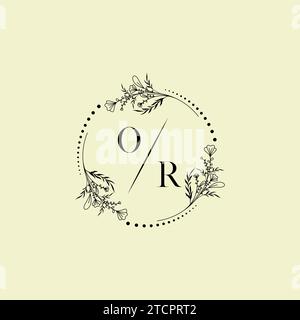 ODER Initial-Logo-Buchstaben für die Hochzeit in hochwertigem, professionellem Design, das auf allen Druckmedien gut gedruckt werden kann Stock Vektor