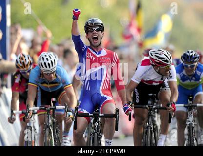 Aktenfoto vom 25.09.2011 von Mark Cavendish, der ankündigte, dass er am Ende der laufenden Saison vom Profi-Radsport zurücktreten werde. Ausgabedatum: Montag, 22. Mai 2023. Ausgabedatum: Donnerstag, 14. November 2023. Stockfoto