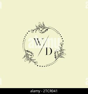 WD Wedding Initial-Logobuchstaben in hochwertigem, professionellem Design, das auf allen Druckmedien gut gedruckt werden kann Stock Vektor