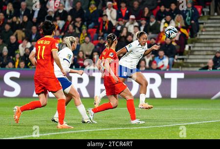 Aktenfoto vom 01.08.2023 von Lauren James, der sein viertes Tor gegen China erzielte. Lauren James spielte in der Hauptrolle, als England bei der Frauen-Weltmeisterschaft endlich Top-Form fand und China mit 6:1 besiegte. Ausgabedatum: Donnerstag, 14. November 2023. Stockfoto